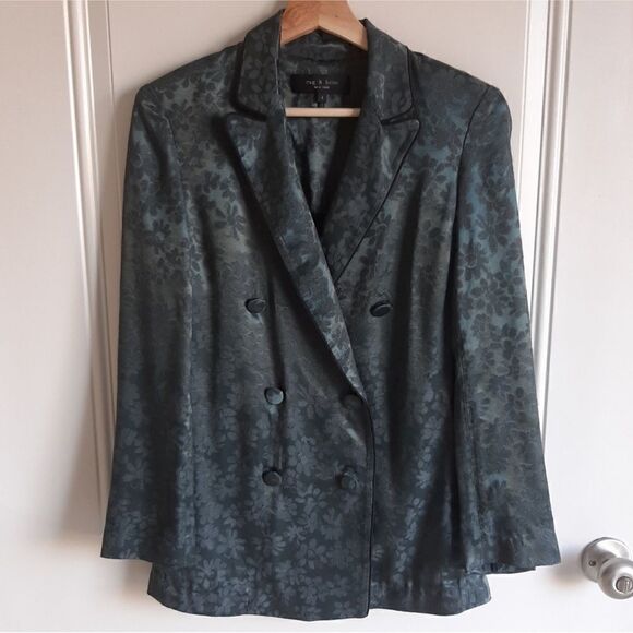 Rag & Bone Satin Jacquard Jarvis Blazer Size 00 - Picture 3 of 8